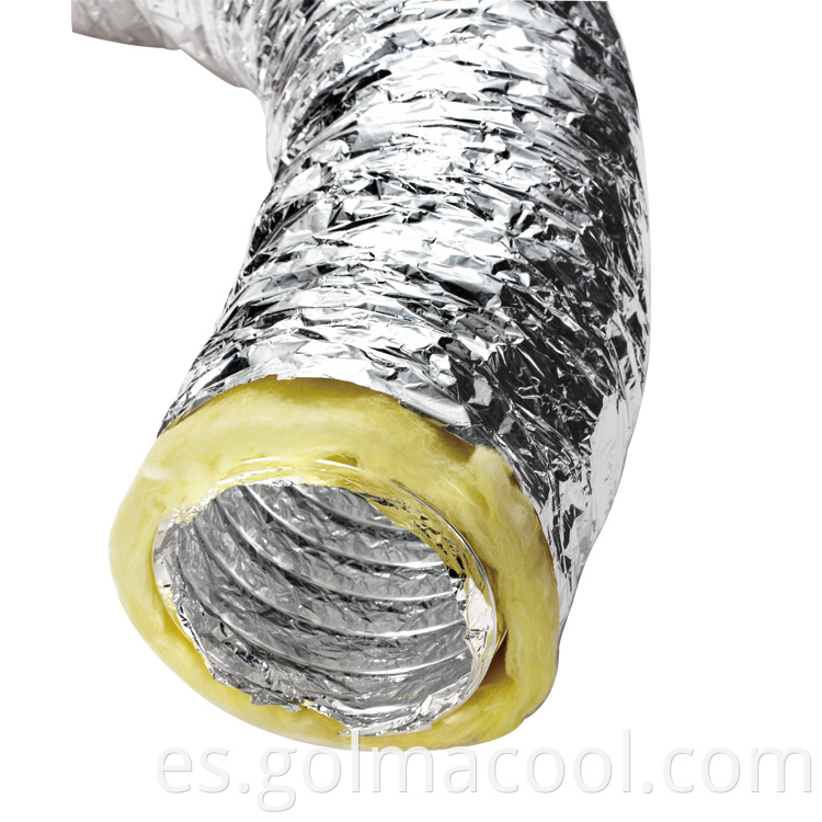 Sistema HVAC Manguera de conducto de aire acondicionado flexible de papel de aluminio de 80 mm a 406 mm